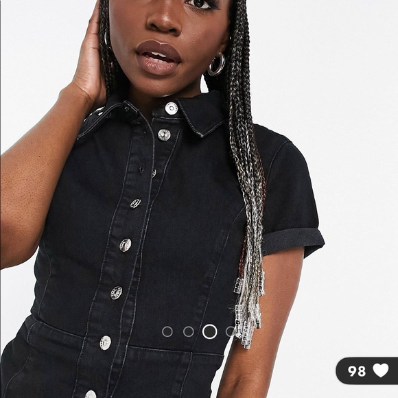 ASOS Tall Denim Minidress - Picture 3 of 8